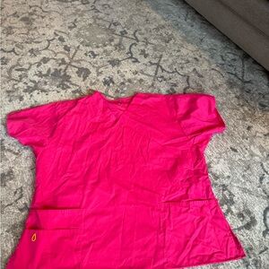 Bright Pink Scrub Top